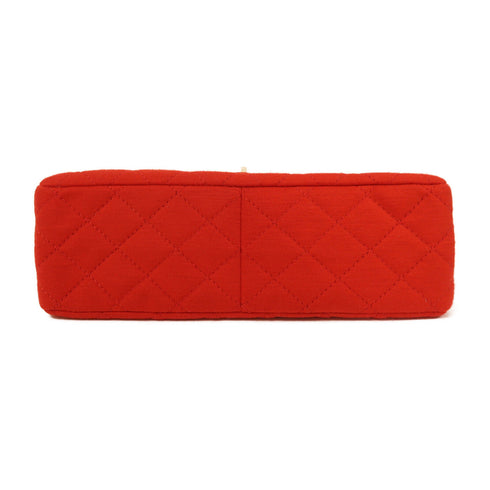 CHANEL CC GHW 2.55 Chain Shoulder Bag Canvas Red