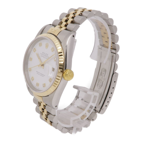 ROLEX Datejust 36mm 16233SG Automatic Watch 18K YG Stainless Steel Diamond White