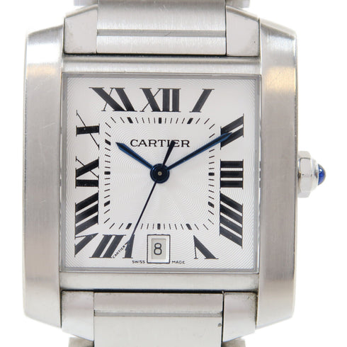 CARTIER Tank Francaise Automatic Watch 2302 Stainless Steel White v2