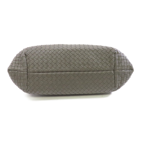 BOTTEGA VENETA BV Shoulder Bag Handbag Lambskin Leather Grey Gray