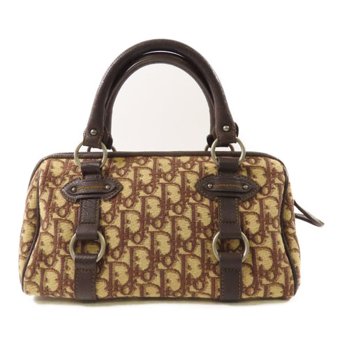 CHRISTIAN DIOR CD Handbag Canvas Brown