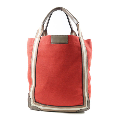 ANYA HINDMARCH Handbag Canvas Red Brown