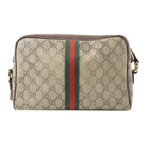GUCCI GG GHW Shoulder Bag 517080 Coated Canvas Brown
