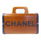 CHANEL CC SHW 1995 Logo Wooden Bag Vanity Case Handbag Wood Brown