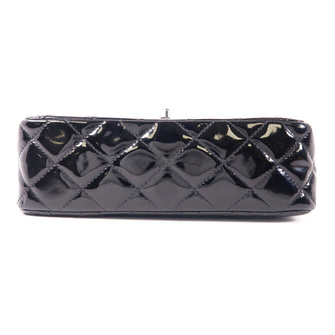 CHANEL CC SHW Mini Classic 20 Chain Shoulder Bag Patent Leather Black