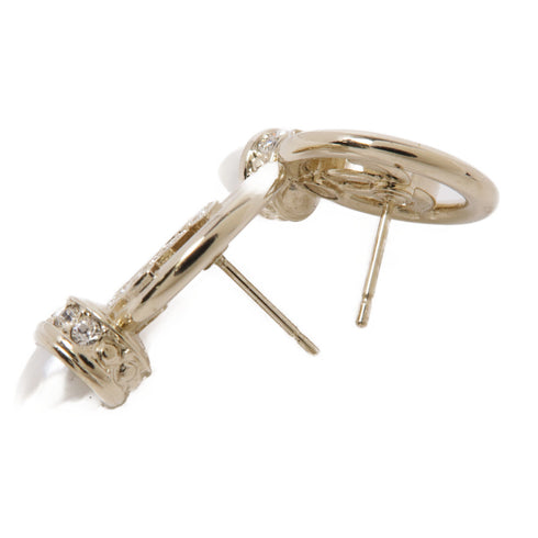 CHANEL CC Earrings Accessories Metal PVC Gold White