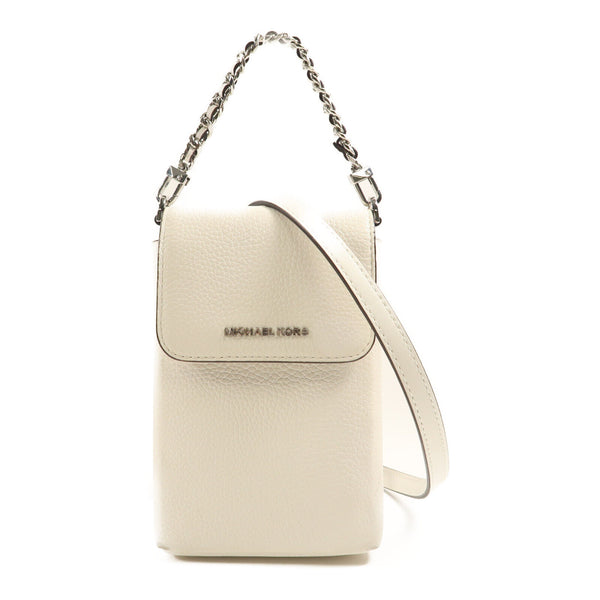 Michael Kors SHW Jet Set Phone Bag 2 Way Bag 32S3SJ6C2L-085 Calfskin White