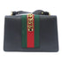 GUCCI GG GHW Sylvia Shoulder Bag 421882 Calfskin Leather Black