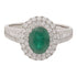 JEWELRY 1.37ct Emerald 0.63ct Diamond Ring 18K White Gold US#8.25