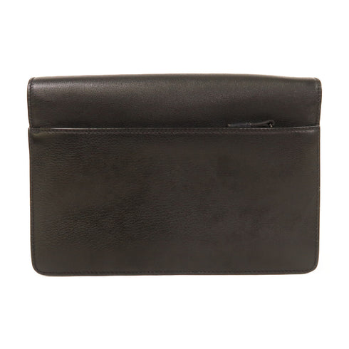 Christian Dior CD SHW Pouch Calfskin Leather Black
