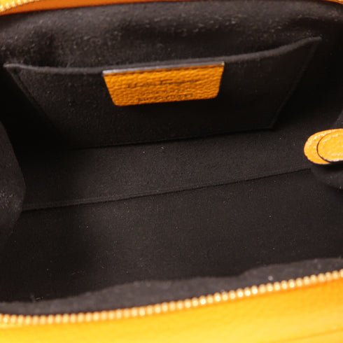 Salvatore Ferragamo GHW Shoulder Bag Calfskin Leather Yellow