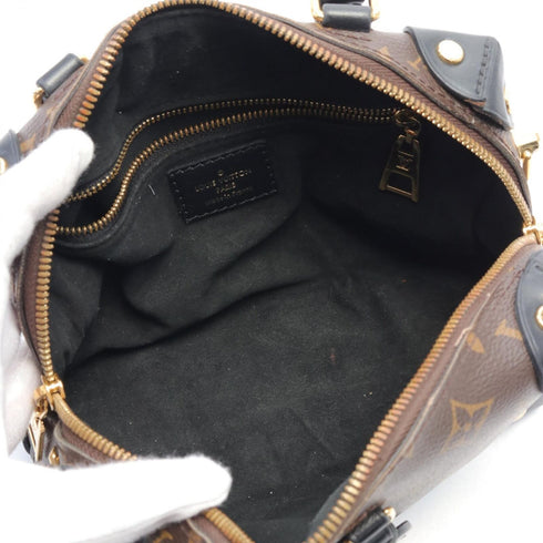 LOUIS VUITTON LV GHW Petite Malle Souple 2 Way Shoulder Bag M45571 Brown Black