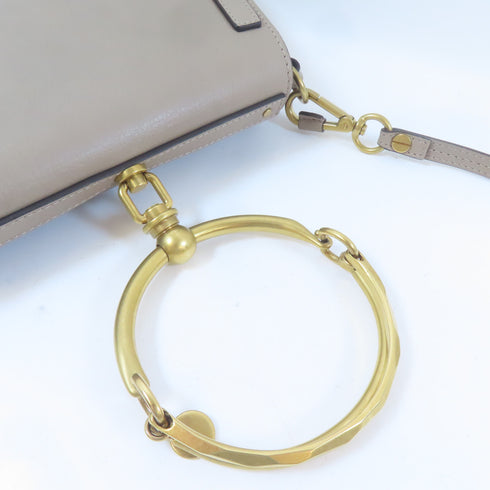 CHLOE GHW Nile Medium 2 Way Shoulder Handbag Leather Gray