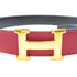 HERMES GHW Ceinture H 5382 Belt Togo Leather Rouge/Red