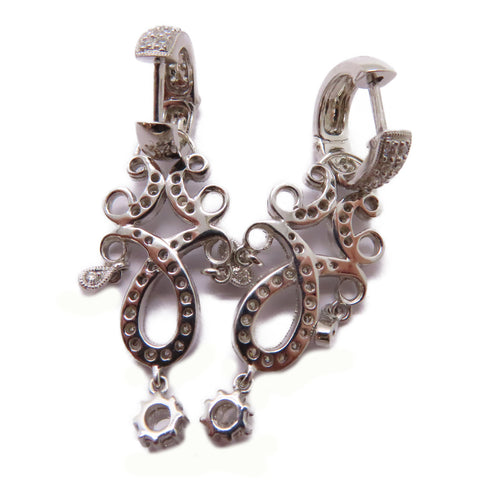 FINE JEWELRY 1.20ct 0.52ct Diamond Earrings 18K White Gold 8.0g