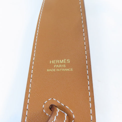 HERMES GHW Etiquette Shoulder Strap Veau Swift Leather Brown