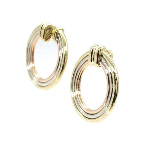 CARTIER Trinity Earrings 18 K Yellow White Pink Gold