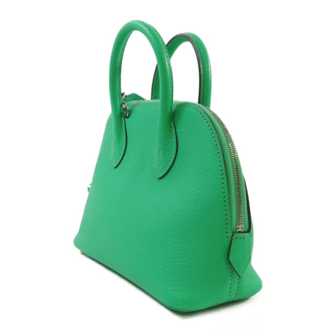 HERMES PHW Mini Bolide 1923 Shoulder Bag Chevre Leather 0Z Vert Comic Green