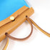 HERMES GHW Herbag PM 2way Shoulder Bag UMN007KD Canvas Calfskin Leather Blue
