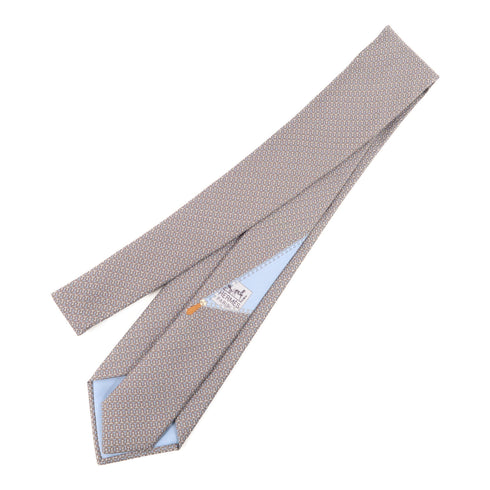 HERMES Tie Ties Silk Gray