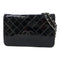 CHANEL CC SHW WOC Wallet On Chain Shoulder Bag Patent Leather Black