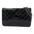 CHANEL CC SHW WOC Wallet On Chain Shoulder Bag Patent Leather Black