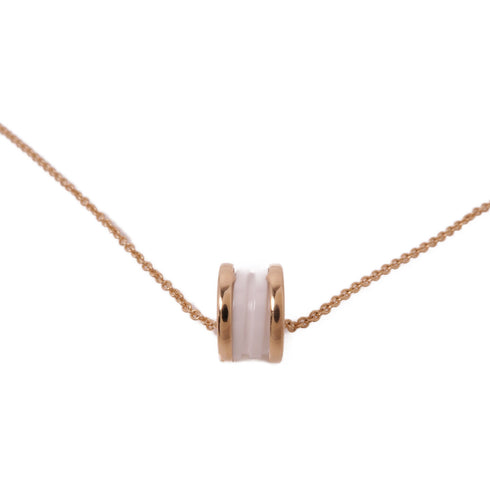 BVLGARI B-Zero1 Necklace 18K Pink Gold Ceramic Gold/White