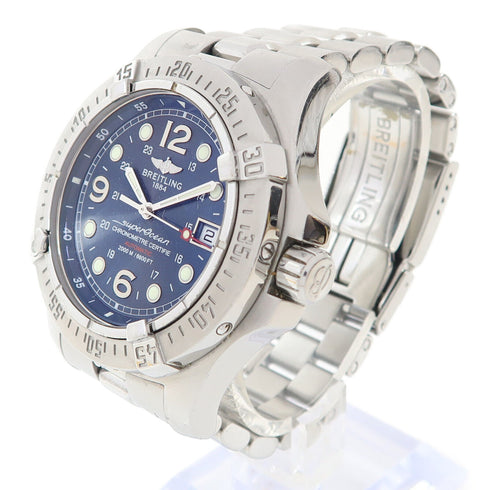BREITLING Super Ocean Automatic Watch A17390 Stainless Steel Blue