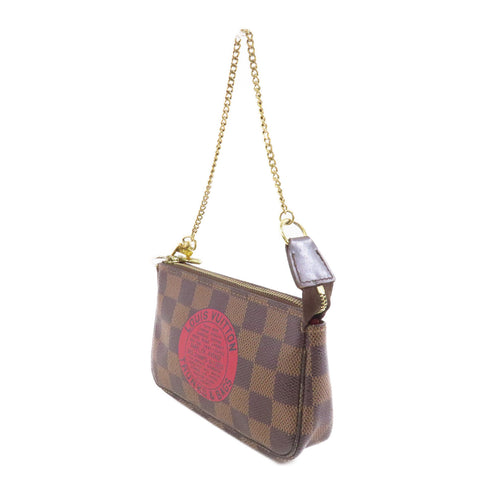 LOUIS VUITTON LV GHW Mini Pochette Accessories Chain Bag N58011 Damier Ebene