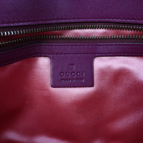 GUCCI GG GHW GG Marmont Chain Shoulder Bag Velvet Purple