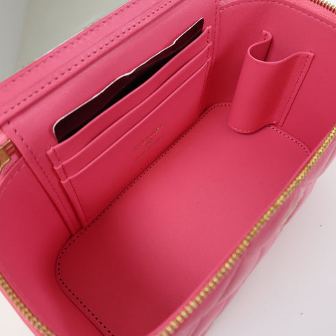 CHANEL Quilted CC GHW Chain Shoulder Bag Calfskin Leather Pink v3