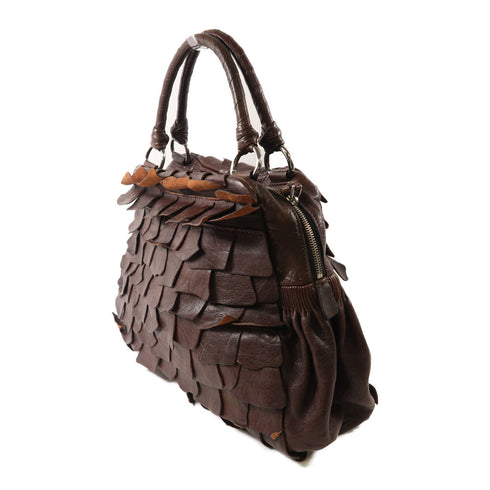 Miu Miu SHW Hand Bag Calfskin Leather Brown