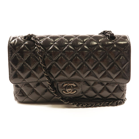 CHANEL CC BHW Classic Flap 25cm Chain Shoulder Bag A01112 Shiny Crumpled Calf