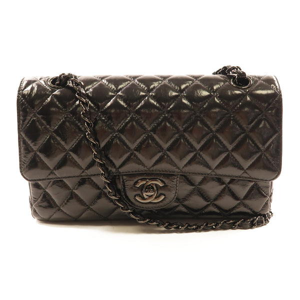CHANEL CC BHW Classic Flap 25cm Chain Shoulder Bag A01112 Shiny Crumpled Calf