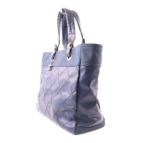 CHANEL CC SHW Tote Bag Leather Navy 34209