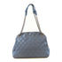 CHANEL Quilted CC Chain Shoulder Handbag Calfskin Leather Blue