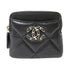 CHANEL CC GHW Zipper Card Holder AP2086 Lambskin Leather Black