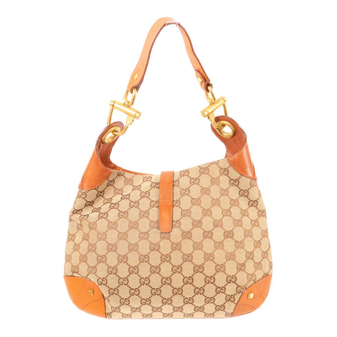 GUCCI GG GHW Shoulder Bag 120888 Canvas/Calfskin Leather