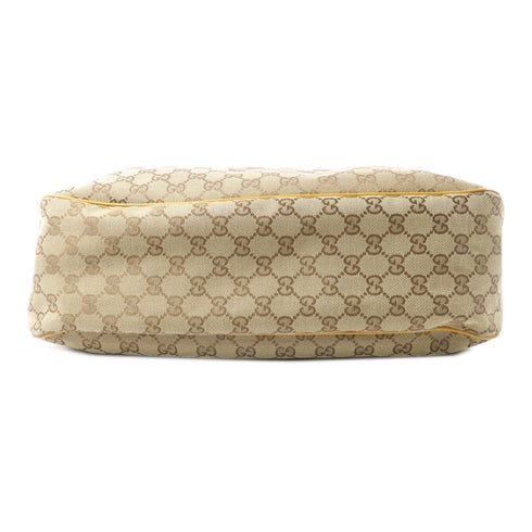 GUCCI GG GHW Sukey Tote Shoulder Bag 296835 Canvas Brown/Yellow