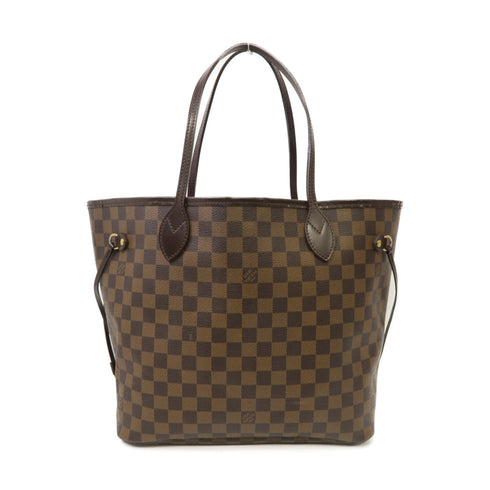 LOUIS VUITTON LV GHW Neverfull MM Tote Shoulder Bag N51105 Damier Ebene Brown v1