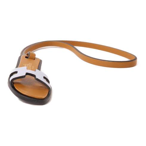 HERMES Oran Nano Charm Veau Epsom Leather Brown Light Blue