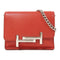 TOD'S SHW Chain Shoulder Bag Calfskin Leather Red