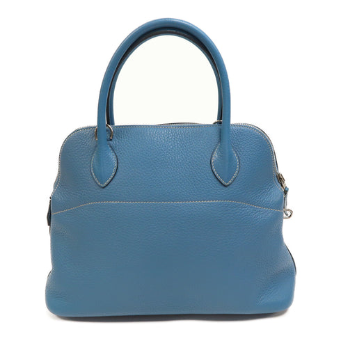 HERMES PHW Bolide 31 2 Way Shoulder Bag Taurillon Clemence Leather Blue Bleu...