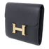 HERMES GHW Constance Wallet Veau Epsom Leather Noir