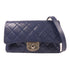 CHANEL CC Mattelasse Shoulder Bag Lambskin Leather Navy