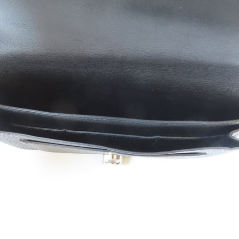 HERMES PHW Dogon GM Long Bifold Wallet Clemence Leather Noir Black