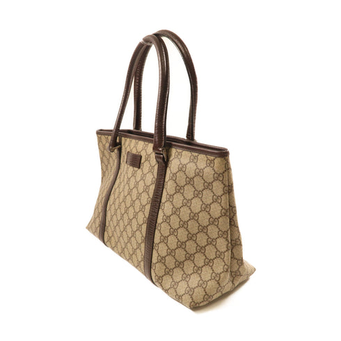 GUCCI GG SHW GG Supreme Tote Bag Shoulder PVC Coated Canvas 114595 Brown