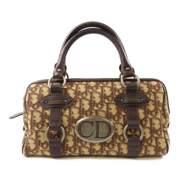 CHRISTIAN DIOR CD Handbag Canvas Brown