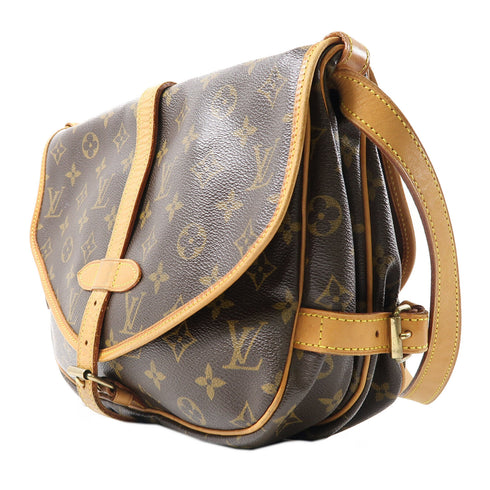 LOUIS VUITTON LV GHW Saumur 30 Shoulder Bag M42256 Monogram Brown v1