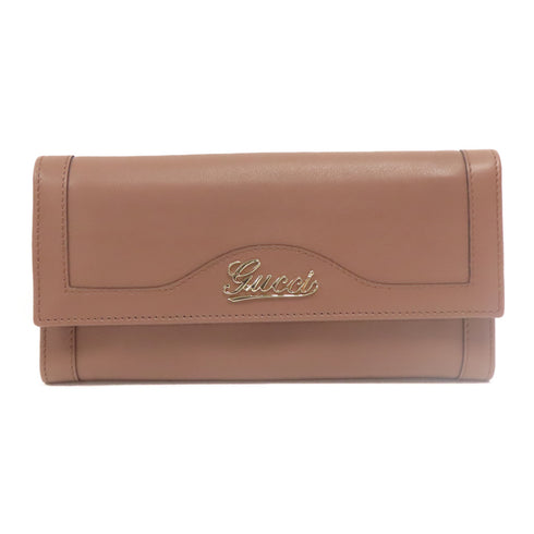 GUCCI GHW Long Wallet 294977 Calfskin Leather Brown